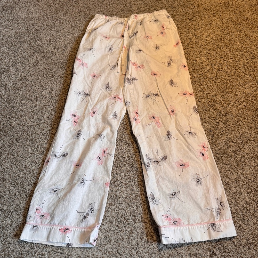 Haven Well Within Cotton Pajama Pants with Pink and Gray Floral Design - XS